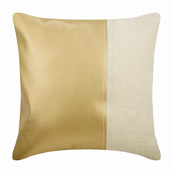 The HomeCentric Euro Pillow Sham, Decorative Matte Gold Euro Shams Pack of 2, 26x26 inch (65x65 cm) Faux Leather European Shams, Patchwork, Euro Size Pillow Shams Easter - Better Half Matte Gold