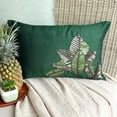 thumbnail image 1 of The HomeCentric Euro Pillow Sham, Decorative Pillow Covers Pack of 2, 12"x26" (30x65 cm) Green, Silk Rectangular Pillow Covers, Handmade Pillow Covers - All About Leaves, 1 of 10