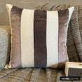 thumbnail image 1 of The HomeCentric Euro Pillow Shams, Aubergine Pack of 2, 26x26 inch (65x65 cm) Euro Shams, Velvet Patchwork Euro Shams For Sofa, Striped Pattern Modern Style Easter - Velvet Band Aubergine, 1 of 10