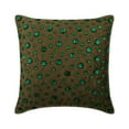 thumbnail image 1 of The HomeCentric Euro Pillows, Beige Euro Size Pillow Cover, Pack of 2, 26x26 inch (65x65 cm) Faux Leather & Suede Throw Pillow Couch, Pillow Cover Crystals & & Peacock, Circles & Dots - Green Gems, 1 of 3