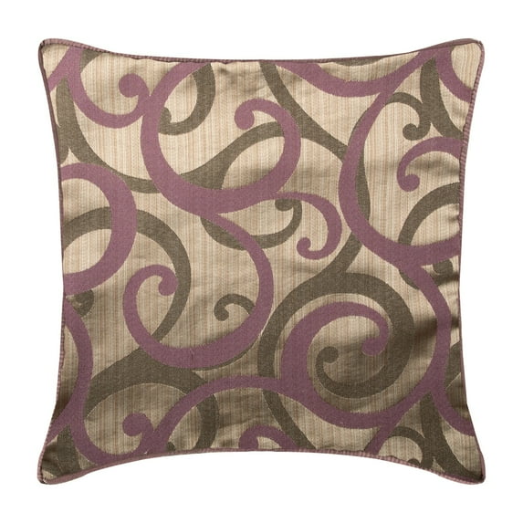 The HomeCentric Euro Sham Cover, Purple Pack of 2, 26x26 inch (65x65 cm) Throw Pillow Covers, Jacquard Silk Scrolls Throw Pillows For Couch, Abstract Contemporary Style - Scrolling All The Way Purple