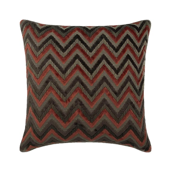 The HomeCentric Euro Sham Pillow Covers, Grey Euro Pillow Sham, Pack of 2, 26x26 inch (65x65 cm) Velvet Cushion Cover For Sofa, Pillow Covers with Chevron, Modern - Dress Chevron
