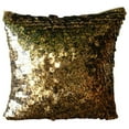 thumbnail image 1 of The HomeCentric Gold Throw Pillow Cover, Geometric Pillowcase, Throw Pillow Cover Pack of 2, 12x12 inch (30x30 cm) Art Silk Square Cushion Cover, Textured Sequins Easter - Exotic Gold N Black Scales, 1 of 5