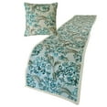 thumbnail image 1 of The HomeCentric King / Queen / Twin Blue Decorative Twin 53"x18" Bed Runner WITH One Pillow Cover, Cotton & Pearl Embroidery Bed Scarf on Cotton fabric - Blue Star Fauna, 1 of 5