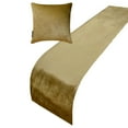 thumbnail image 1 of The HomeCentric King / Queen / Twin Gold Decorative Bed Runner CA King 86"x18" Bed Runner WITH One Pillow Cover, Velvet Bed Scarf on Velvet fabric - Gold Velvet Plush, 1 of 4