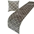 thumbnail image 1 of The HomeCentric King / Queen / Twin Gray Decorative Bed Runner King 90"x18" Bed Runner WITH One Pillow Cover, Cut Velvet Bed Scarf on Velvet fabric - Velvet Crossroads, 1 of 7
