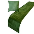 thumbnail image 1 of The HomeCentric King / Queen / Twin Green Decorative Bed Runner CA King 86"x18" Bed Runner WITH One Pillow Cover, Velvet Bed Scarf on Velvet fabric - Green Velvet Plush, 1 of 4