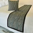 thumbnail image 1 of The HomeCentric King / Queen / Twin Grey Decorative CA King 86"x18" Bed Runner WITHOUT Pillow Cover, Paisley & Beaded Bed Scarf on Jacquard fabric - Paisley History, 1 of 4