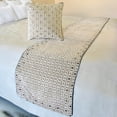 thumbnail image 1 of The HomeCentric King / Queen / Twin Grey Decorative Full 68"x18" Bed Runner WITHOUT Pillow Cover, Checkered, Beaded, Hand Embroidery Bed Scarf on Velvet fabric - The Brick Effect, 1 of 5