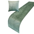 thumbnail image 1 of The HomeCentric King / Queen / Twin Ice Blue Decorative Bed Runner King 90"x18" Bed Runner WITH Two Pillow Cover, Velvet Bed Scarf on Velvet fabric - Ice Blue Velvet Plush, 1 of 4