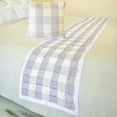 thumbnail image 1 of The HomeCentric King / Queen / Twin Lavender Decorative Bed Runner Queen 74"x18" Bed Runner WITH One Pillow Cover, Checkered, Buffalo Plaid, Check Bed Scarf on Cotton fabric - Lavender Plaid Knots, 1 of 3