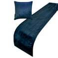 thumbnail image 1 of The HomeCentric King / Queen / Twin Navy Blue Decorative Bed Runner Queen 74"x18" Bed Runner WITH One Pillow Cover, Velvet Bed Scarf on Velvet fabric - Navy Velvet Plush, 1 of 3