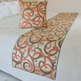 thumbnail image 1 of The HomeCentric King / Queen / Twin Orange Luxury CA King 86"x18" Bed Runner WITH One Pillow Cover, Scroll, Jacquard & Quilted Bed Scarf on Jacquard fabric - Scroll Cascade, 1 of 4