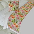 thumbnail image 1 of The HomeCentric King / Queen / Twin Pink Decorative Bed Runner Queen 74"x18" Bed Runner WITH One Pillow Cover, Quilted, Pom Pom Lace Bed Scarf on Cotton fabric - Lily Haven, 1 of 3