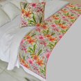 thumbnail image 1 of The HomeCentric King / Queen / Twin Pink Decorative Bed Runner Queen 74"x18" Bed Runner WITHOUT Pillow Cover, Quilted, Pom Pom Lace Bed Scarf on Cotton fabric - Lily Haven, 1 of 3
