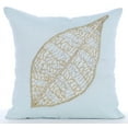 thumbnail image 1 of The HomeCentric Light Blue Shams, Beaded Leaf Tropical Theme Pillow Sham, Pack of 2, 24x24 inch (60x60 cm) Pillow Shams, Square Cotton Linen Pillow Sham, Pillow Shams, , Floral - Gold Leaflet, 1 of 3
