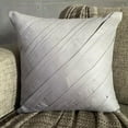 thumbnail image 1 of The HomeCentric Light Grey Pillow Cover Pintucks Solid Color Pillows Cover Throw Pillow Cover Pack of 2 14x14 inch (35x35 cm) Square Faux Suede Pillows Cover Couch Striped - Contemporary Light Gray, 1 of 10