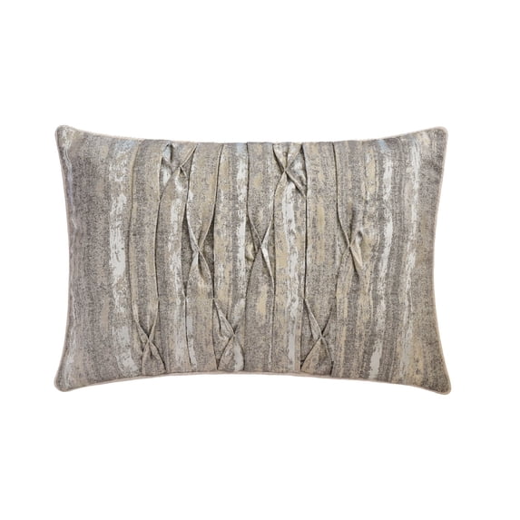 The HomeCentric Luxury Lumbar Pillow Cover Gray , Pack Of 2, 12"x14" (30x35 cm) Jacquard Pintuck, Textured, Grunge Pillow Covers For Sofa, Couch, Bed, And outdoor, Abstract Modern - Gritty Glimmer
