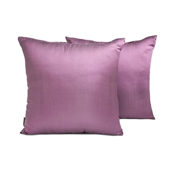 The HomeCentric Luxury Lumbar Pillow Cover Lilac Pack Of 2, 12"x16" (30x40 cm) Art Silk Plain & Solid Oblong Pillow Cover, Solid Modern Style - Lilac Luxury