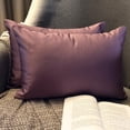 thumbnail image 1 of The HomeCentric Luxury Lumbar Pillow Cover Lilac Pack Of 2, 20"x30" (50x75 cm) Satin Solid Oblong Pillow Cover, Modern Cushion Cover Style - Lilac Slub Satin, 1 of 14