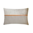 thumbnail image 1 of The HomeCentric Luxury Lumbar Pillow Cover Taupe, 12"x20" (30x50 cm) Corduroy And Linen Patchwork, Solid, Textured, Faux leather Oblong Pillow Cover, Solid Modern Style - Corduroy Cozies Taupe, 1 of 5