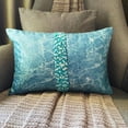 thumbnail image 1 of The HomeCentric Luxury Lumbar Pillow Cover Turquoise Pack Of 2, 12"x22" (30x55 cm) Jacquard Gemstone, Marble Print Lumbar Cushion Covers For Sofa, Couch, Patio Abstract Modern - Turquoise Touchstones, 1 of 10