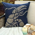 thumbnail image 1 of The HomeCentric Navy Blue Pillow Cover Beaded Lobster Sea Creatures Ocean Beach Theme Pillow Cover Throw Pillow Cover Pack of 2 14x14 inch (35x35 cm) Cotton Linen Floral - Lobster At The Shore, 1 of 10