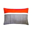 thumbnail image 1 of The HomeCentric Orange Pack of 2, 12"x16" (30x40 cm) Lumbar Pillow Cover, Silk Color Blocking & Patchwork Oblong Pillow, Modern Pattern Striped Style - Plush Orange Silk, 1 of 4