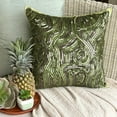 thumbnail image 1 of The HomeCentric Pack of 2, 22x22 inch (55x55 cm) Throw Pillow Cover, Green Throw Pillow Cover, Sequins Beaded Sparkly Glitter Pillow Cover, Art Silk Square Pillow Cover Striped, Easter - Chlorophyll, 1 of 9