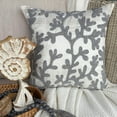 thumbnail image 1 of The HomeCentric Pack of 2 24x24 inch (60x60 cm) Pillow Cover Silver Beaded Corals Beach and Ocean Theme Pillow Shams Square Silk Pillow Shams Mediterranean Pillow Shams Sea Creatures - Silver Coral, 1 of 10