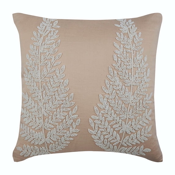The HomeCentric Pillow Case Custom Beige Pillow CoverBeaded Tree French Theme Pillow Cover Pillow CoverPack of 2 14x14 inch (35x35 cm) Square Cotton Linen Pillow Cover Floral - Morning Angel