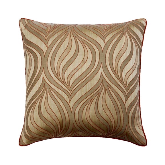 The HomeCentric Pillow Case, Decorative Orange Pack of 2, 14x14 inch (35x35 cm) Throw Pillow Covers, Jacquard Abstract Throw Pillows For Sofa, Abstract Pattern Contemporary Style Easter - Orange Dusk