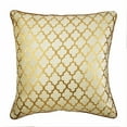 thumbnail image 1 of The HomeCentric Pillow Case Pillow Cover Ivory Gold Couch Cushion Cover 14 x 14 Velvet Pillow Cover Foil Printed for Bed Sofa Gold Pillow Cover Pack of 2 14x14 inch (35x35 cm) - Moroccan Lattice, 1 of 5