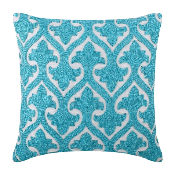The HomeCentric Pillow Case Zip, Blue Pillow Covers, Decorative Pillow Covers Pack of 2, 14x14 inch (35x35 cm) Blue, Silk Throw Pillow Covers, Handmade Pillow Covers, Modern Style, Abstract - Shalom