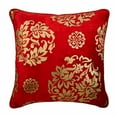 thumbnail image 1 of The HomeCentric Pillow Case Zip, Red Shams, Floral Printed Velvet Pillow Sham, Pack of 2, 24x24 inch (60x60 cm) Shams, Square Velvet Shams, Floral Pillow Shams, Style, Damask - Gold Charming, 1 of 3