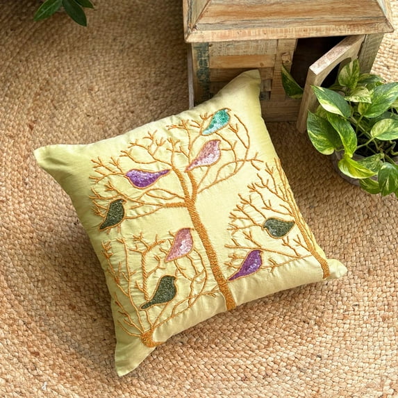 The HomeCentric Pillow Case With Zipper, Lime Green Shams, Multicolor Pigeon Pillow Shams, Pack of 2, 24x24 inch (60x60 cm) Pillow Shams, Square Silk Pillow Shams, Pillow Shams, Birds - Pigeon Love