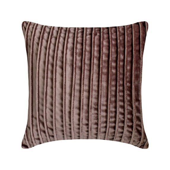 The HomeCentric Pillow Case With Zipper, Purple Pack of 2, 24x24 inch (60x60 cm) Throw Pillowcases, Velvet Pintucks & Textured Throw Pillows Cover For Couch, Striped Modern Style Easter - Morado