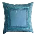 thumbnail image 1 of The HomeCentric Pillow Cover 20x20 Blue, Aqua Blue Pillow Cover, 3D Sequins Bordered Pillow Cover, Pack of 2, 20x20 inch (50x50 cm) Pillow Cover, Bordered Pillow Cover, Square - Blue Celebrations, 1 of 4