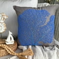 thumbnail image 1 of The HomeCentric Pillow Cover, Blue Cushion Cover&nbsp;With Zipper Pack of 2, 16x16 inch (40x40 cm) Linen Decorative Pillowcases, Coral, Sea Weeds, Beaded, Beach Style Pillow - Royal Blue Sea Weeds, 1 of 9