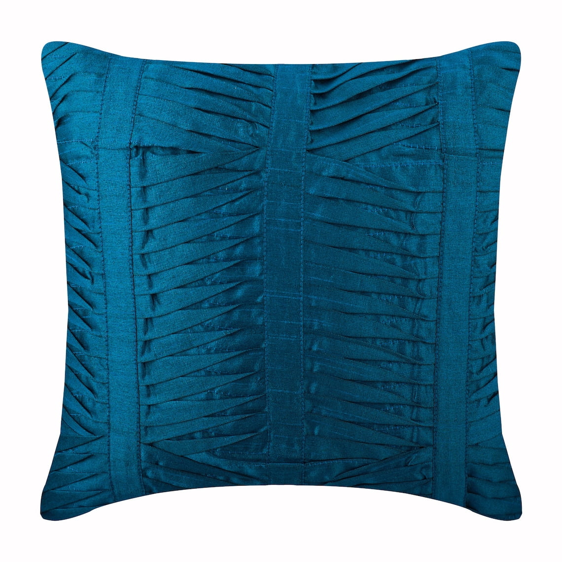 The HomeCentric Pillow Cover, Blue Cushion Covers, Cushion Covers Pack of 2, 12x12 inch (30x30 cm) Pillow Case, Art Silk Square Pillow Covers, Textured Pintucks Pillow Cases, Solid - Royal Blue Crest