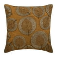 thumbnail image 1 of The HomeCentric Pillow Cover, Gold Pillows Cover, 20x20 Silk Pillow Cover, Sparkly Beads , Square Glitter Floral Pillows Cover, Gold Pillow Cover Pack of 2, 20x20 inch (50x50 cm) - Gold Round Leaves, 1 of 3