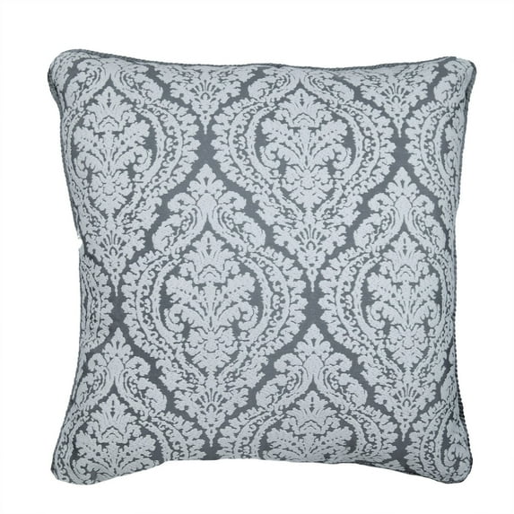 The HomeCentric Pillow Cover, Grey Pillow Covers For Couch Pack of 2, 16x16 inch (40x40 cm), Jacquard Throw Pillow Covers, Damask, Victorian Designer Pillowcases Easter - Frosted Damask