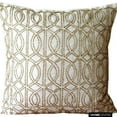 thumbnail image 1 of The HomeCentric Pillow Cover Ivory Decorative Pillows Cover Lattice Trellis Beaded Pillows Cover Throw Pillow Covers Pack of 2 18x18 inch (45x45 cm) Square Silk Pillows Covers Couch - Gold Taj, 1 of 10