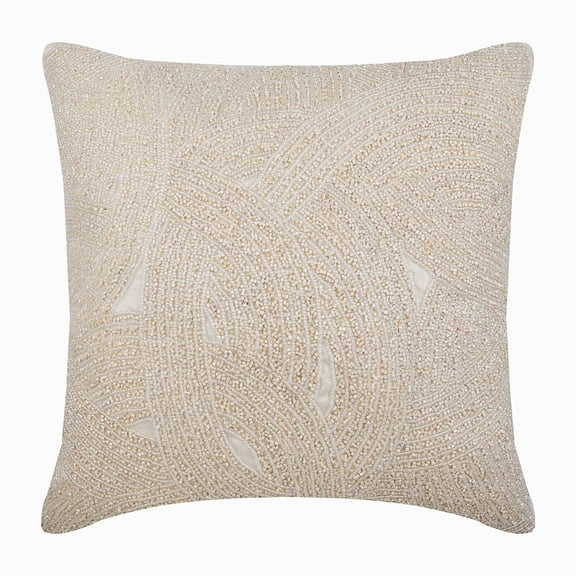 The HomeCentric Pillow Cover, Throw Pillow Couch, Pillow Cover Pack of 2, 18x18 inch (45x45 cm) Ivory, Silk Throw Pillow Cover, Handmade Pillow Cover, , British Colonial Easter - Ivory Galaxy