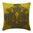 thumbnail image 1 of The HomeCentric Pillow Covers Chartreuse Pillows Cover Damask Sparkly Charcoal Grey Beads Pillows Cover Pack of 2 14x14 inch (35x35 cm) Pillow Cover Square Velvet Pillows Cover Floral - Lord Medusa, 1 of 5