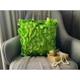 thumbnail image 1 of The HomeCentric Pillow Covers Clover Green Pillow Covers Pack of 2 16x16 inch (40x40 cm) Satin Pillows For Couch Solid Color Ruffles Modern Zippered&nbsp;Toss Pillow&nbsp; - Vintage Clover Green, 1 of 10