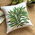 thumbnail image 1 of The HomeCentric Pillow Covers, Decorative Green Cushion Cover&nbsp;Home Decor Pack of 2, 16x16 inch Linen Toss Pillow Covers, Nature & Floral, Leaf, Beaded, Designer Pillow Covers - Green Shrub, 1 of 10