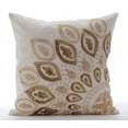 thumbnail image 1 of The HomeCentric Pillow Covers Ecru Pillow Cover Zardozi Sequins Ethnic Sparkly Glitter Pillow Cover Pack of 2 20x20 inch (50x50 cm) Cushion Cover Floral Pillow Cover Square Cotton Linen - Gold Charm, 1 of 3