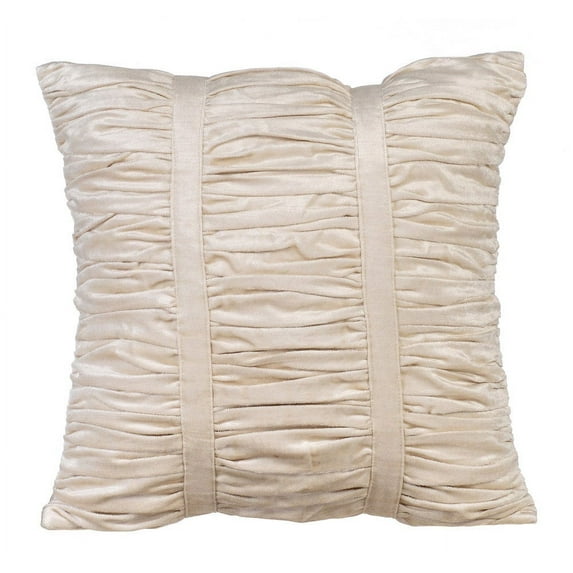 The HomeCentric Pillow Covers, Gathered Fabric Pattern Ivory Pack of 2, 24x24 inch (60x60 cm) Pillow Sham Covers, Solid Color Pillow Cases, Modern Decorative Pillow Shams Easter - Soft Ivory Beauty