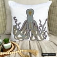 thumbnail image 1 of The HomeCentric Pillow Covers Pillow Covers Decorative Pillow Covers Pack of 2 18x18 inch (45x45 cm) Grey Cotton Throw Pillow Covers Handmade Pillow Covers Beach Style Sea Creatures - Grey Squid, 1 of 10
